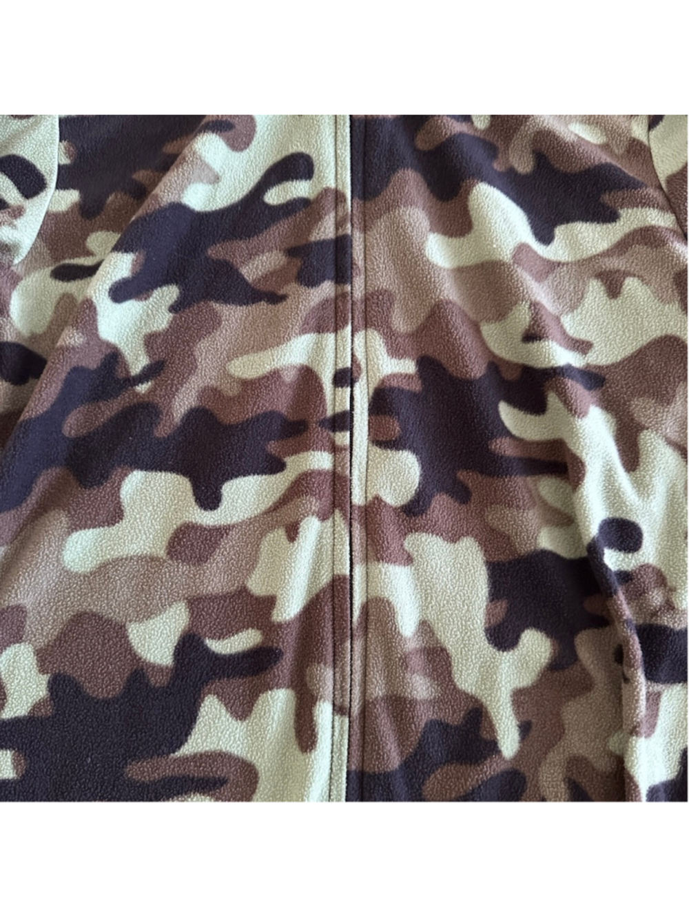 PJ Place Boys Camo Pajamas One Piece Hooded Fleece Size 7/8 - Picture 4 of 5